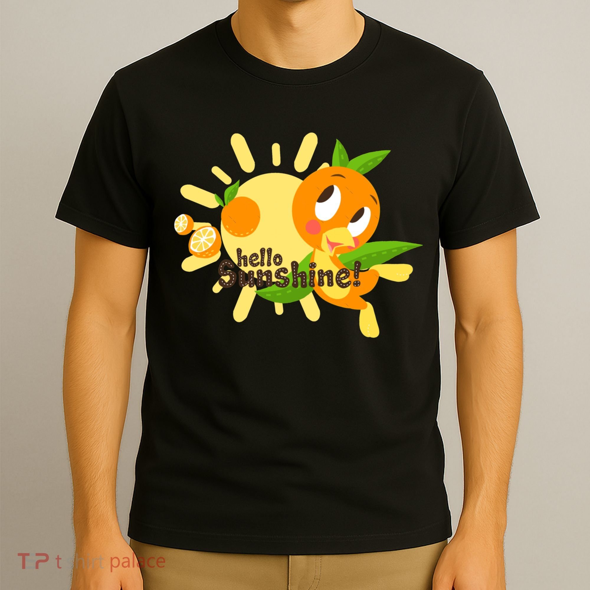 Hello Sunshine! Orange Bird (White Background) T-Shirt