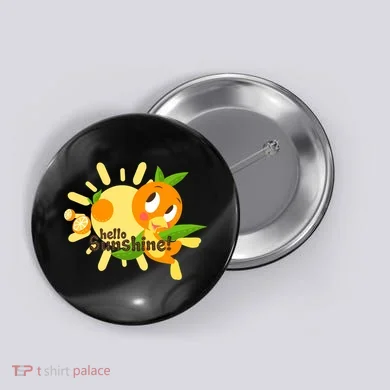 Hello Sunshine! Orange Bird (White Background) Button