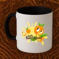 Hello Sunshine! Orange Bird (White Background) Coffee Mug thumb 2