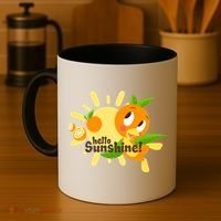 Hello Sunshine! Orange Bird (White Background) Coffee Mug thumb 4