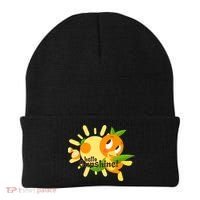 Hello Sunshine! Orange Bird (White Background) Beanie thumb 0