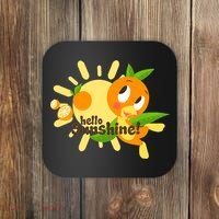 Hello Sunshine! Orange Bird (White Background) Coaster thumb 0