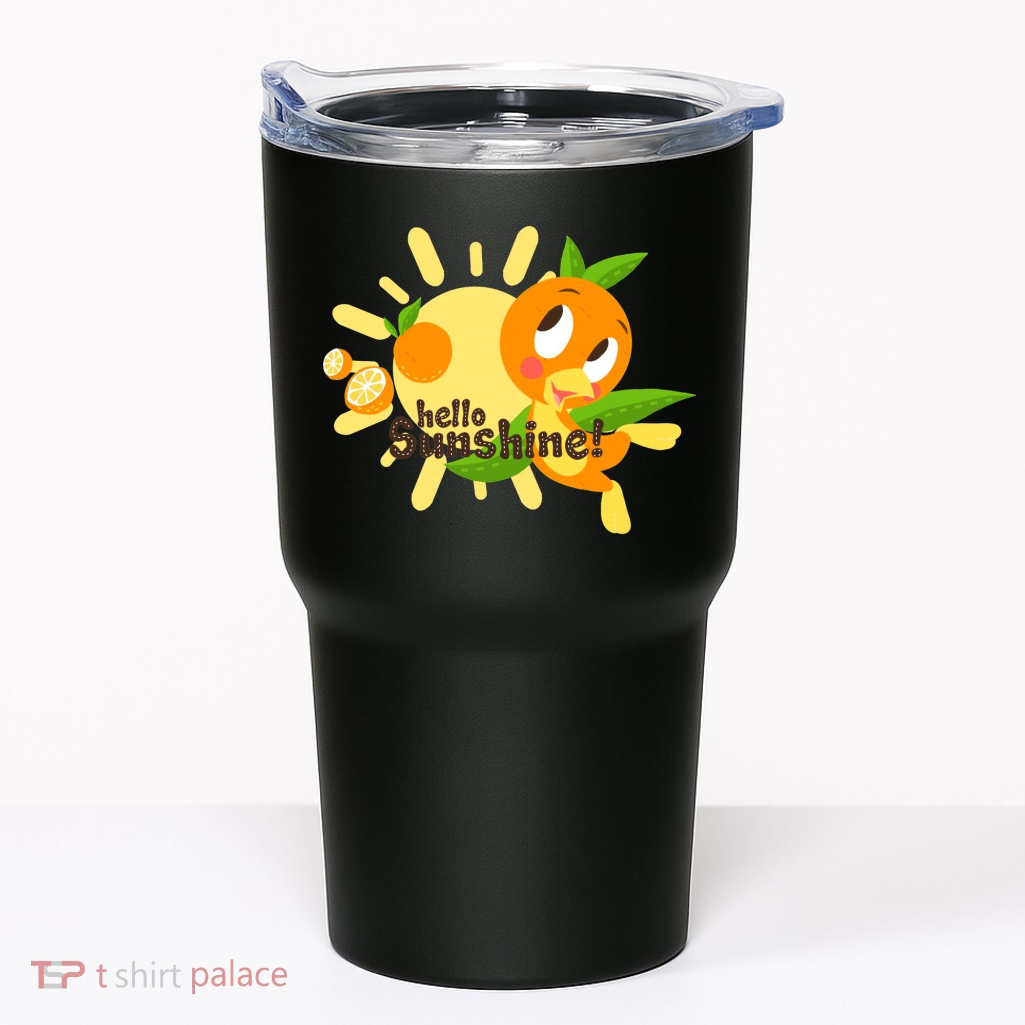 Hello Sunshine! Orange Bird (White Background) Tumbler