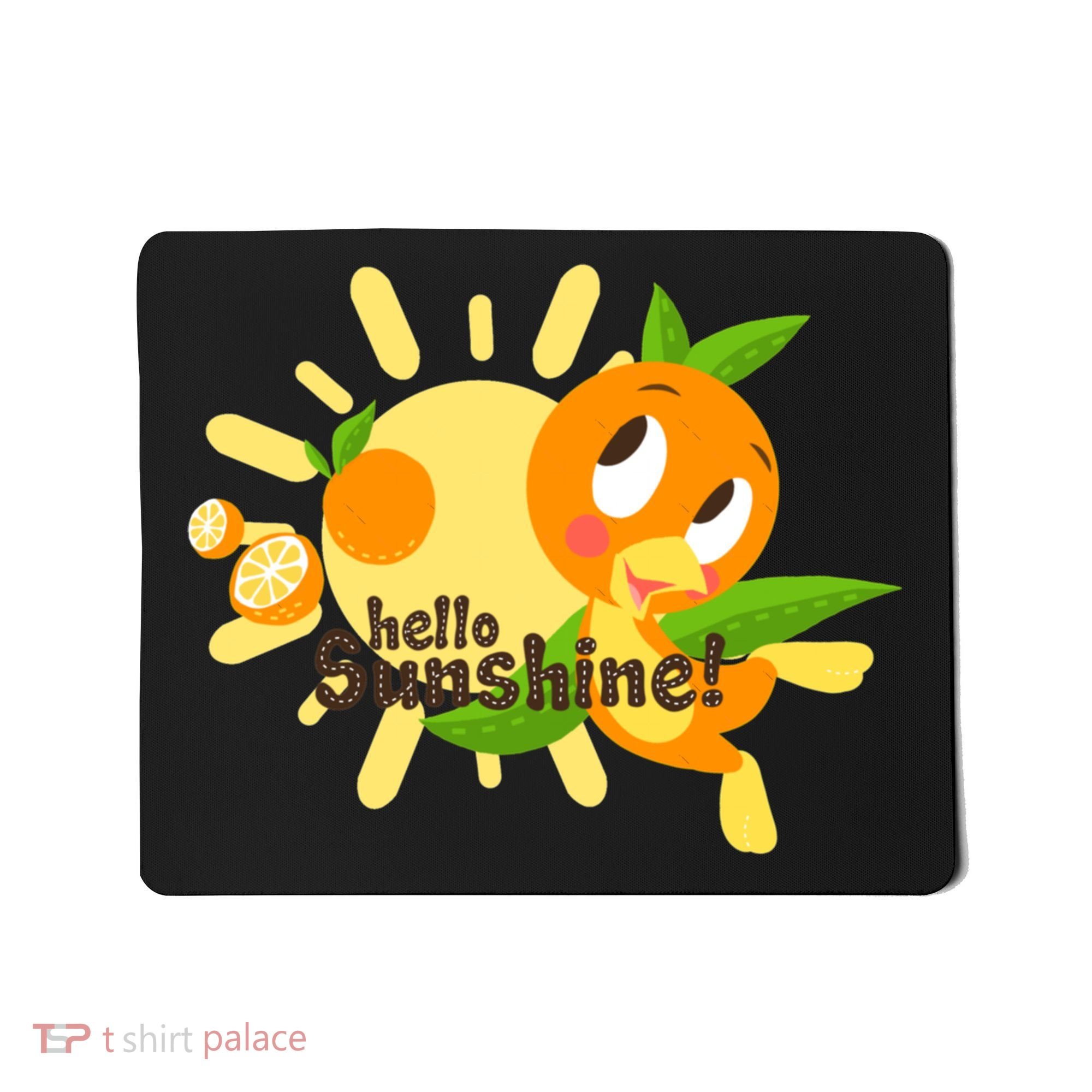 Hello Sunshine! Orange Bird (White Background) Mousepad