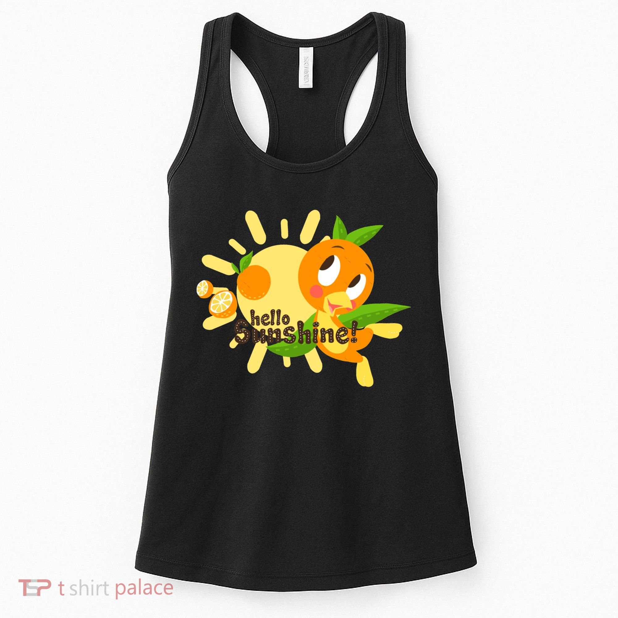 Hello Sunshine! Orange Bird (White Background) Women's Tank Top