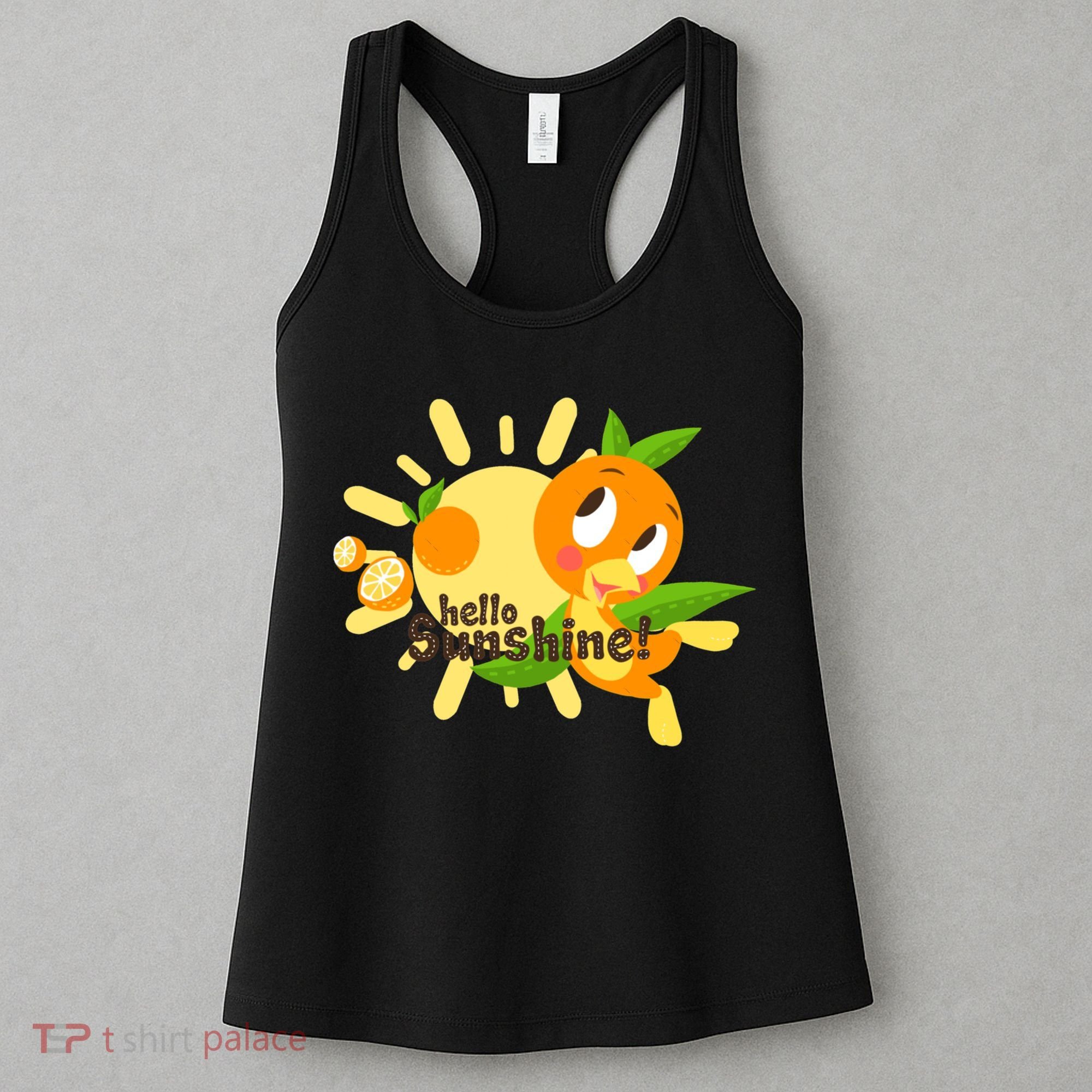 Hello Sunshine! Orange Bird (White Background) Women's Tank Top