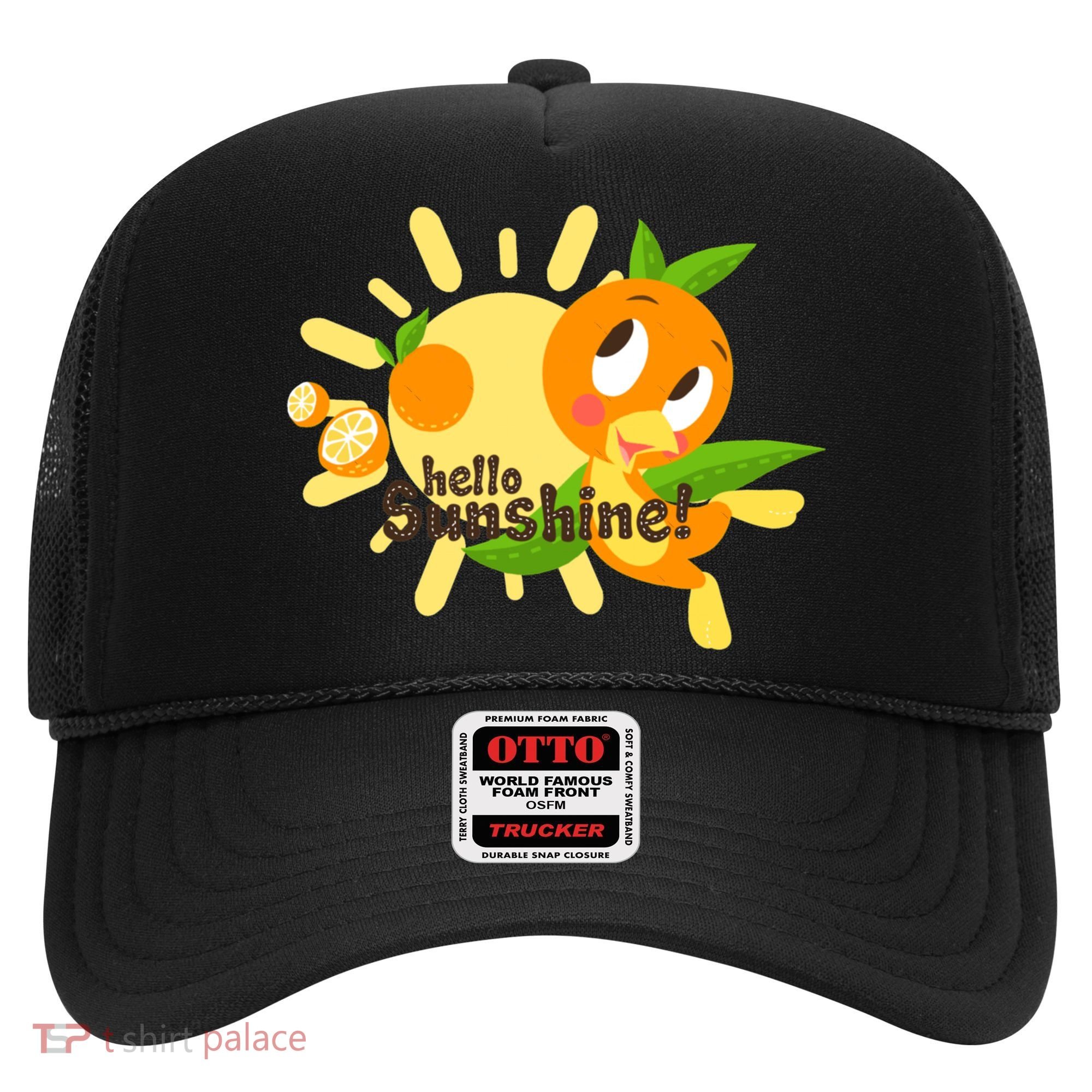 Hello Sunshine! Orange Bird (White Background) Hat