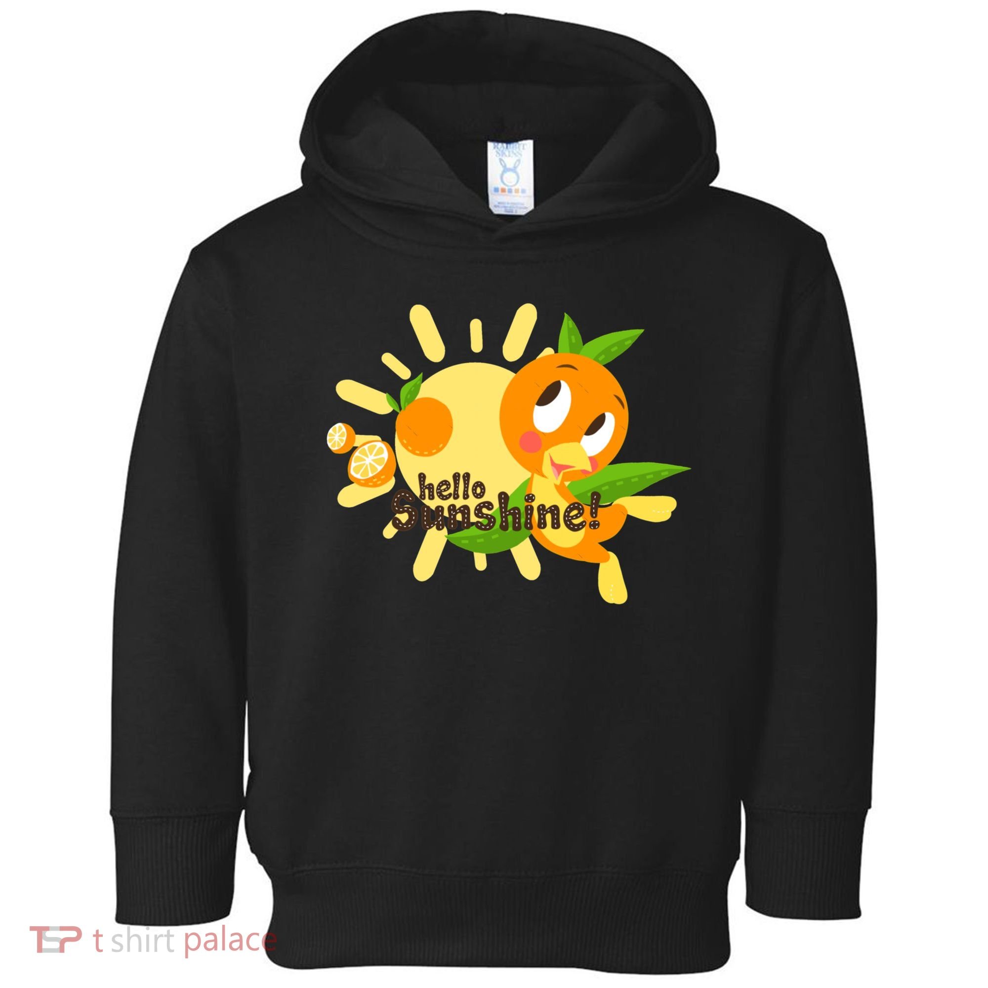 Hello Sunshine! Orange Bird (White Background) Toddler Hoodie