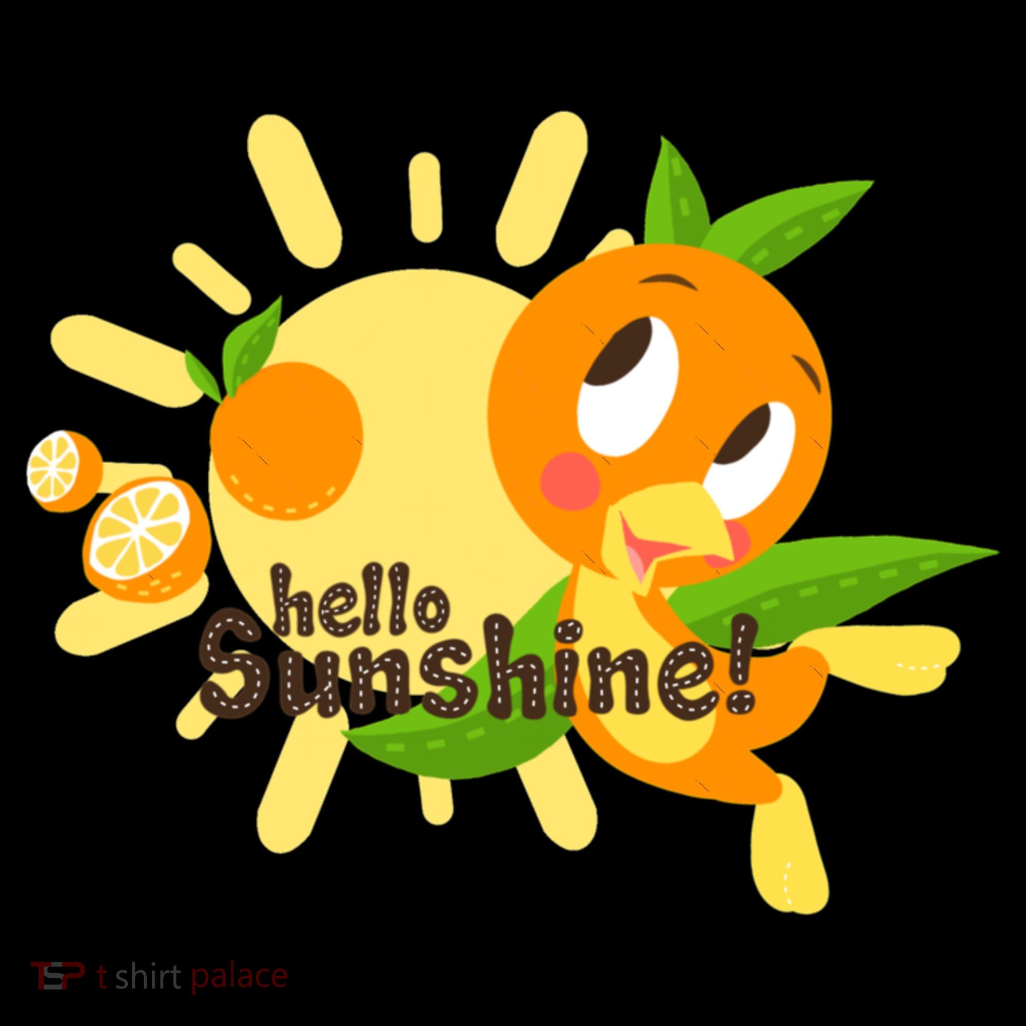 Hello Sunshine! Orange Bird (White Background) Toddler Hoodie
