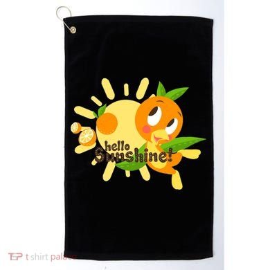 Hello Sunshine! Orange Bird (White Background) Golf Towel