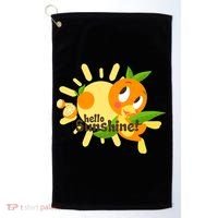 Hello Sunshine! Orange Bird (White Background) Golf Towel thumb 0