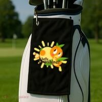 Hello Sunshine! Orange Bird (White Background) Golf Towel thumb 2