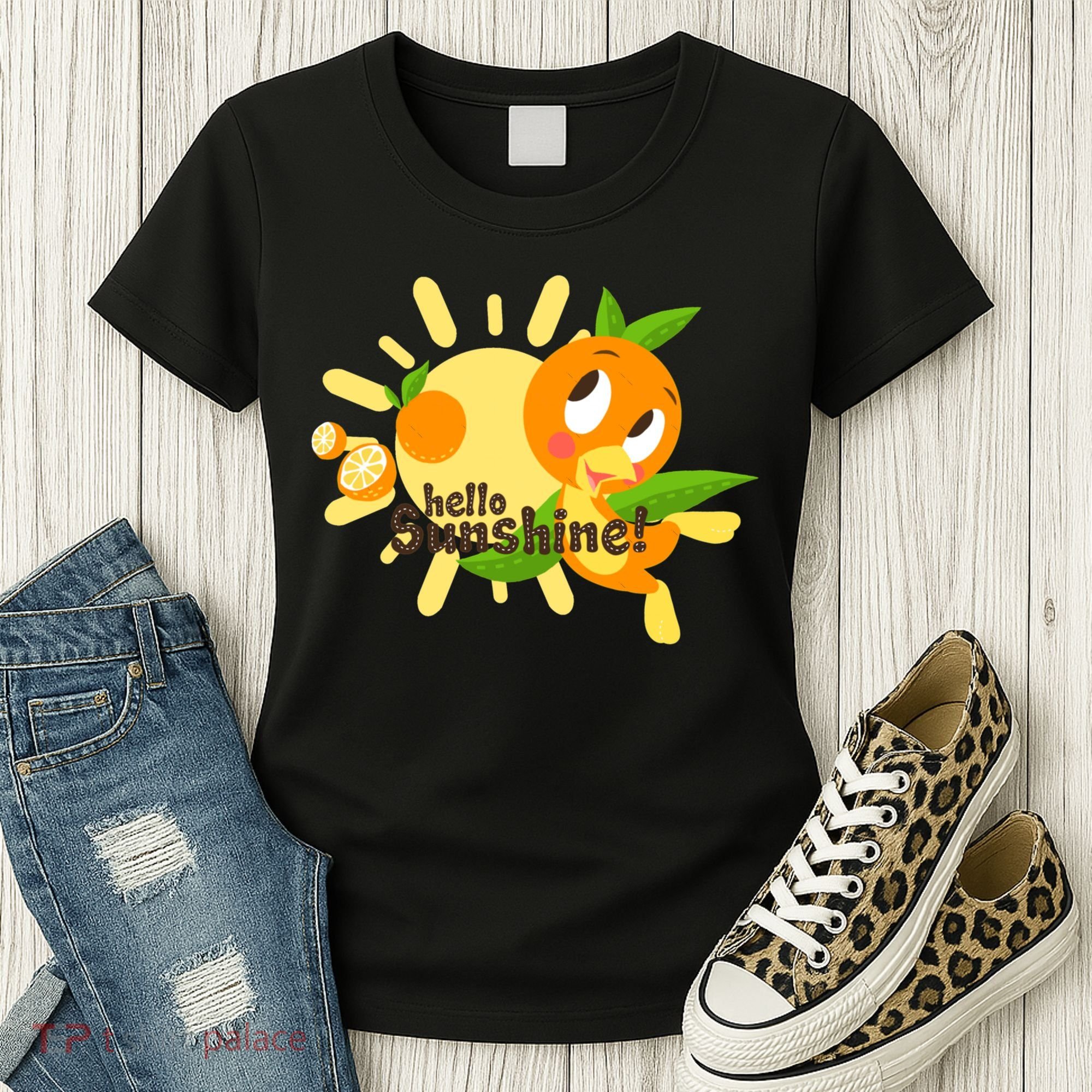 Hello Sunshine! Orange Bird (White Background) Women's T-Shirt