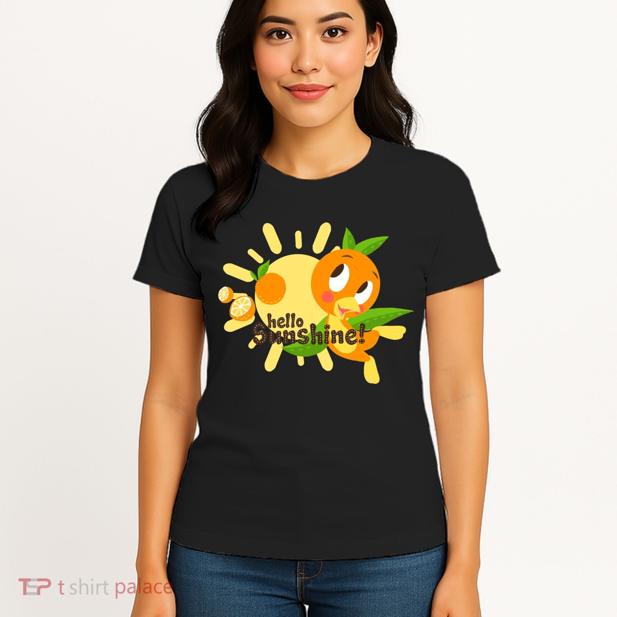 Hello Sunshine! Orange Bird (White Background) Women's T-Shirt