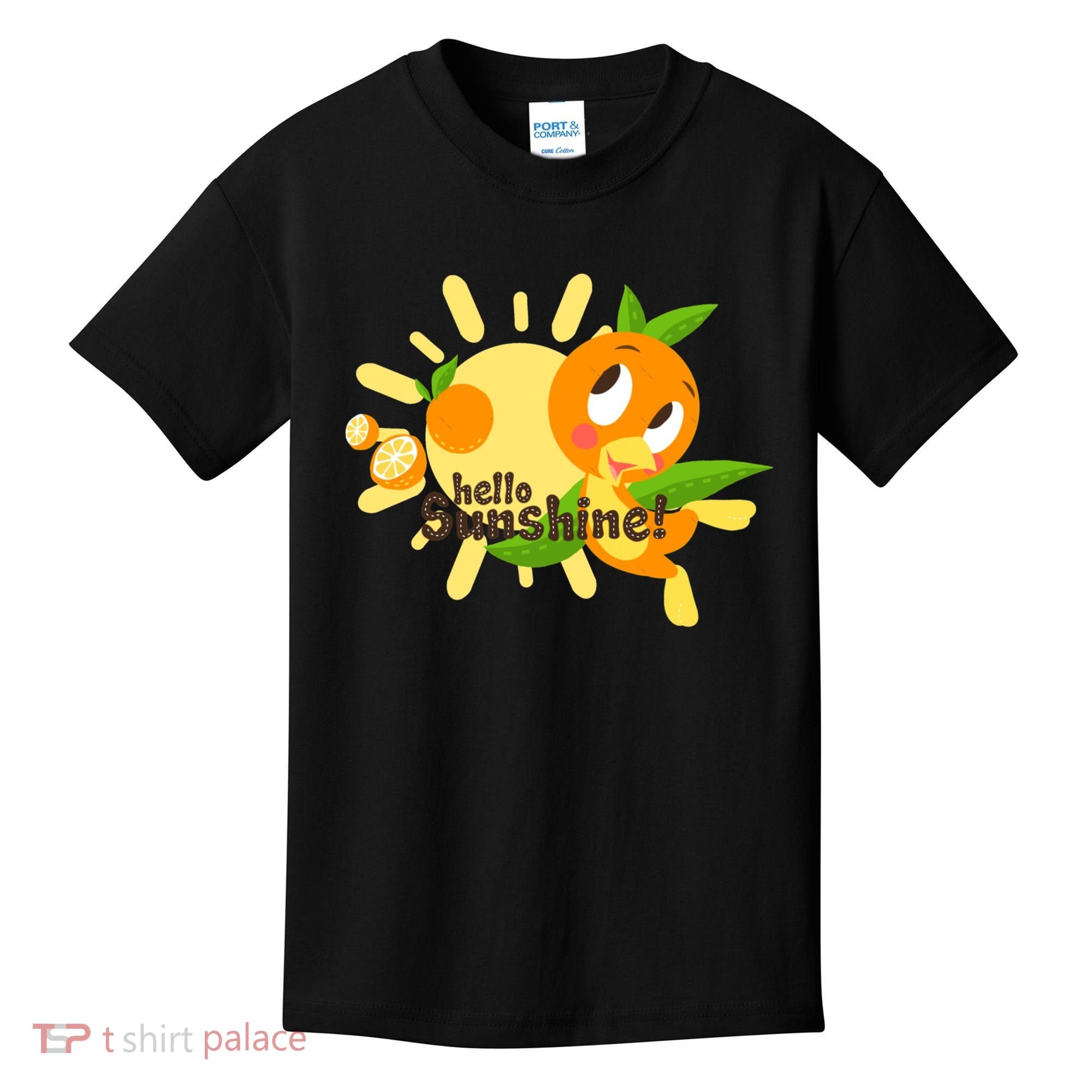 Hello Sunshine! Orange Bird (White Background) Kids T-Shirt