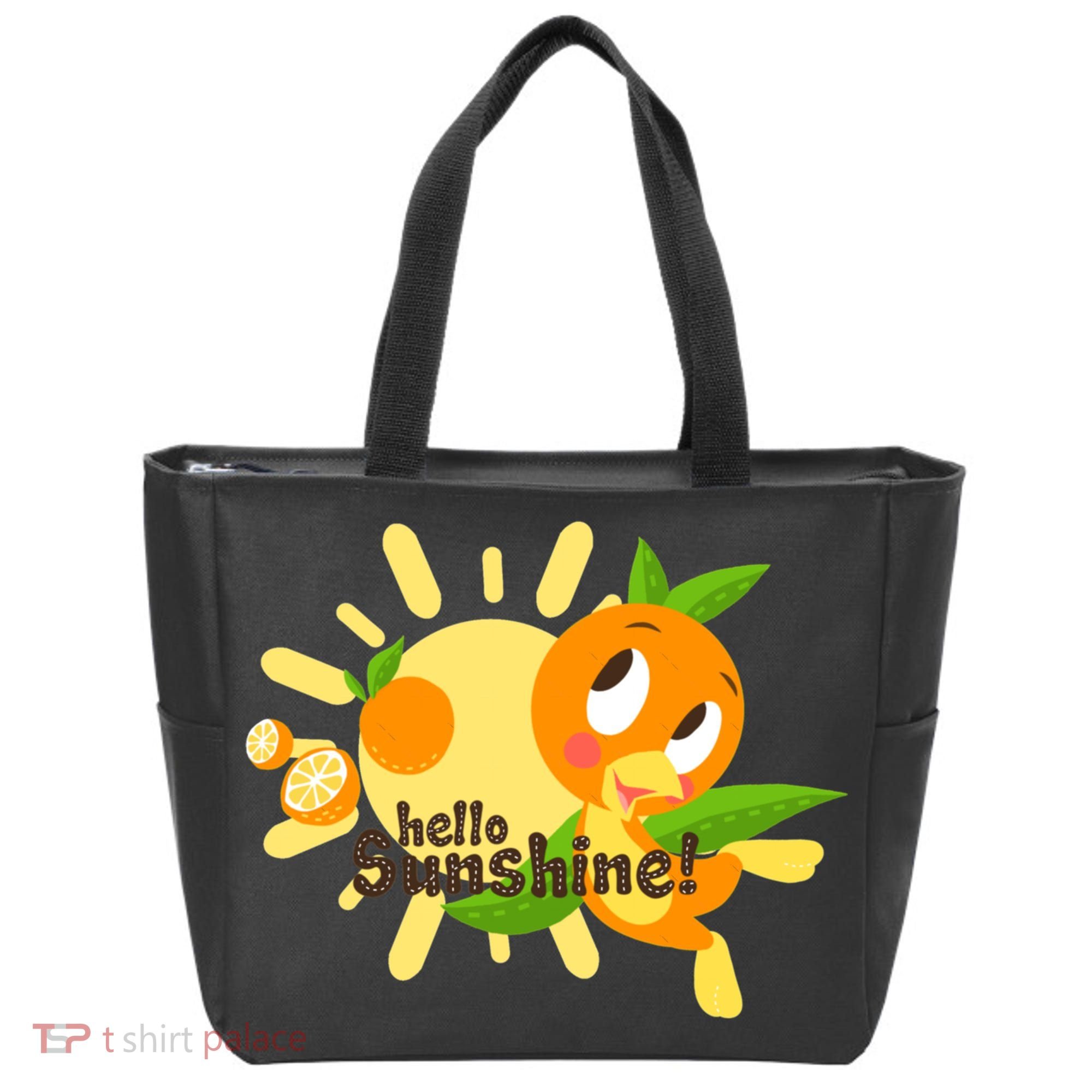 Hello Sunshine! Orange Bird (White Background) Tote Bag