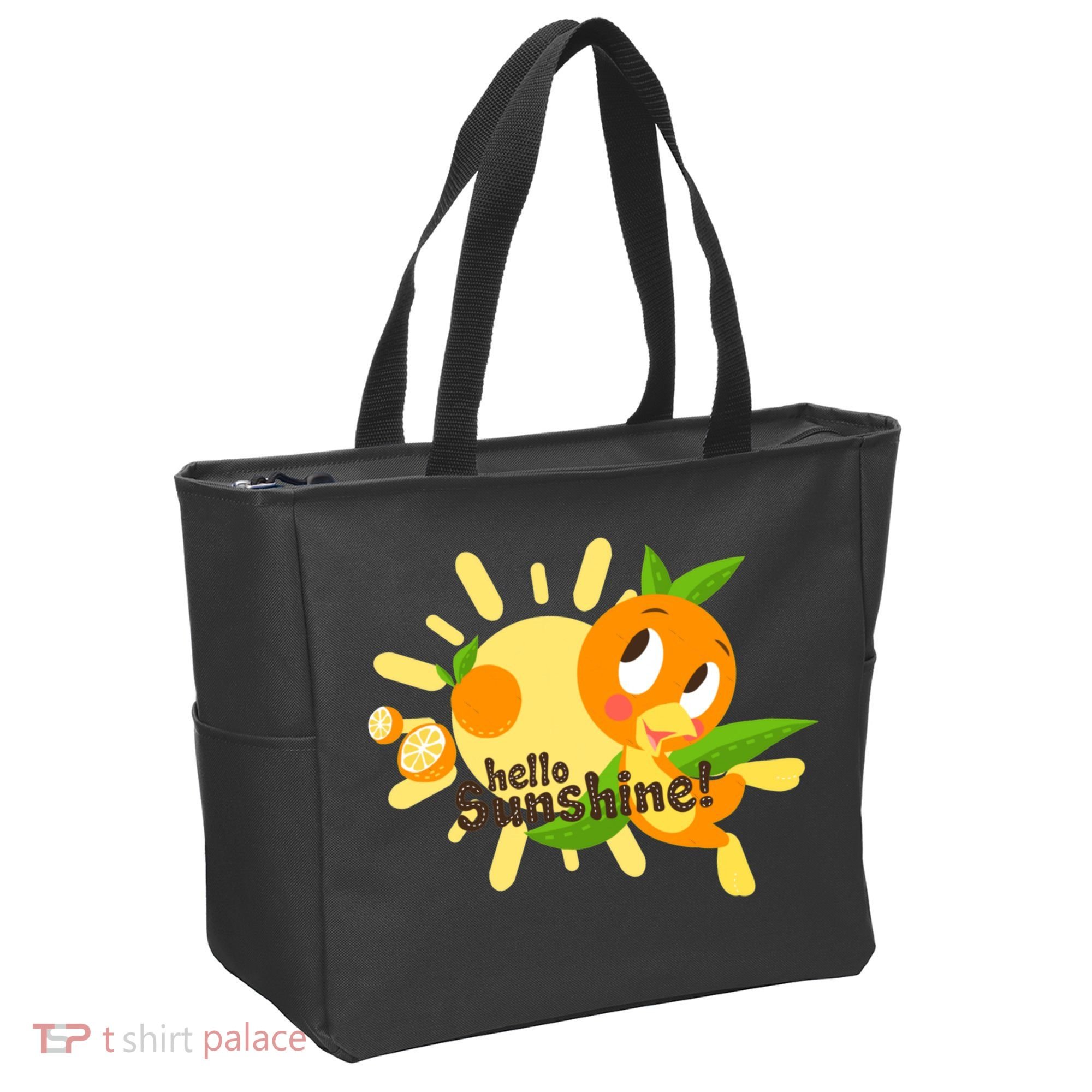 Hello Sunshine! Orange Bird (White Background) Tote Bag