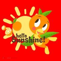 Hello Sunshine! Orange Bird (White Background) Santa Hat thumb 1