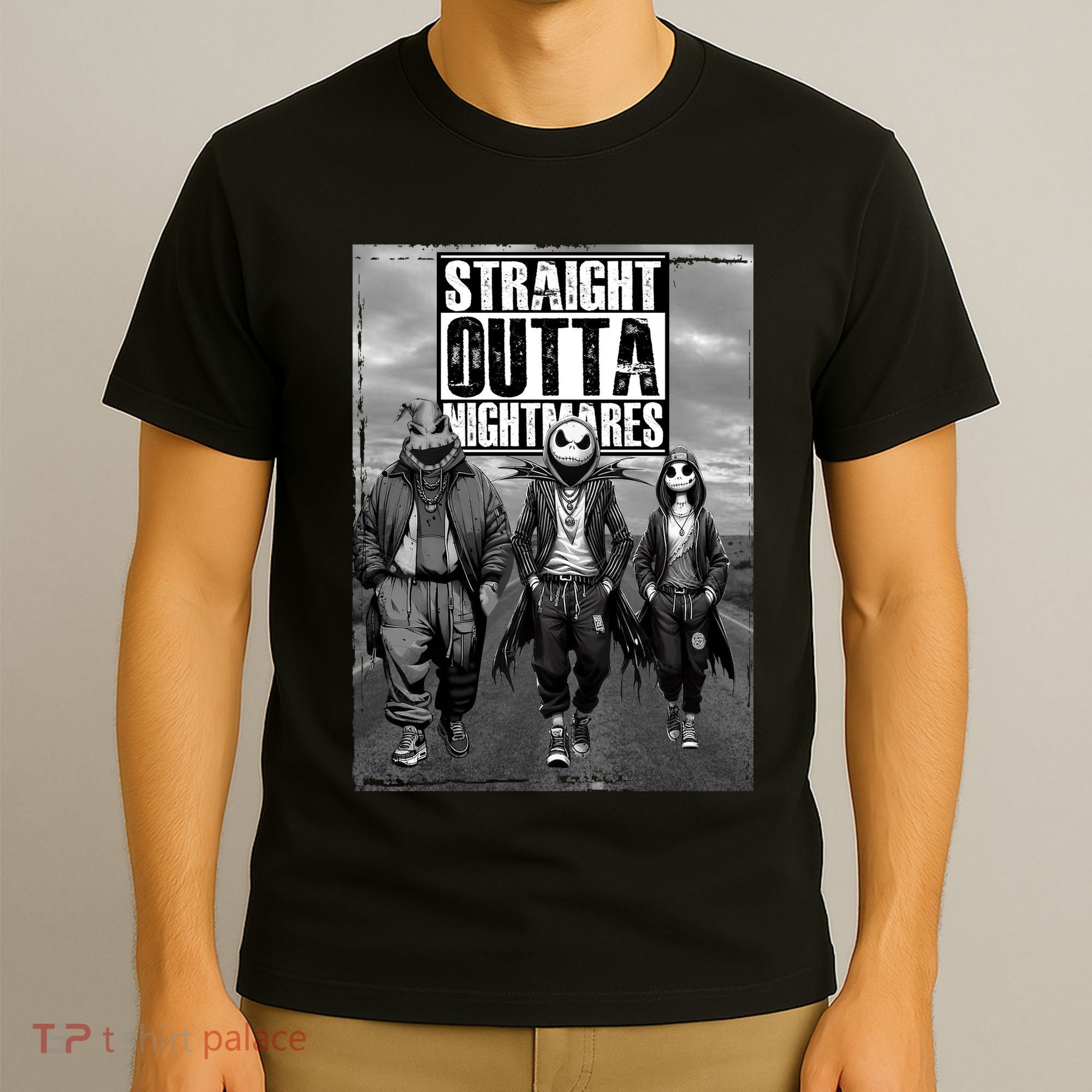 Halloween Straight Outta Nightmare Jack And Sally Oogie Boogie T-Shirt