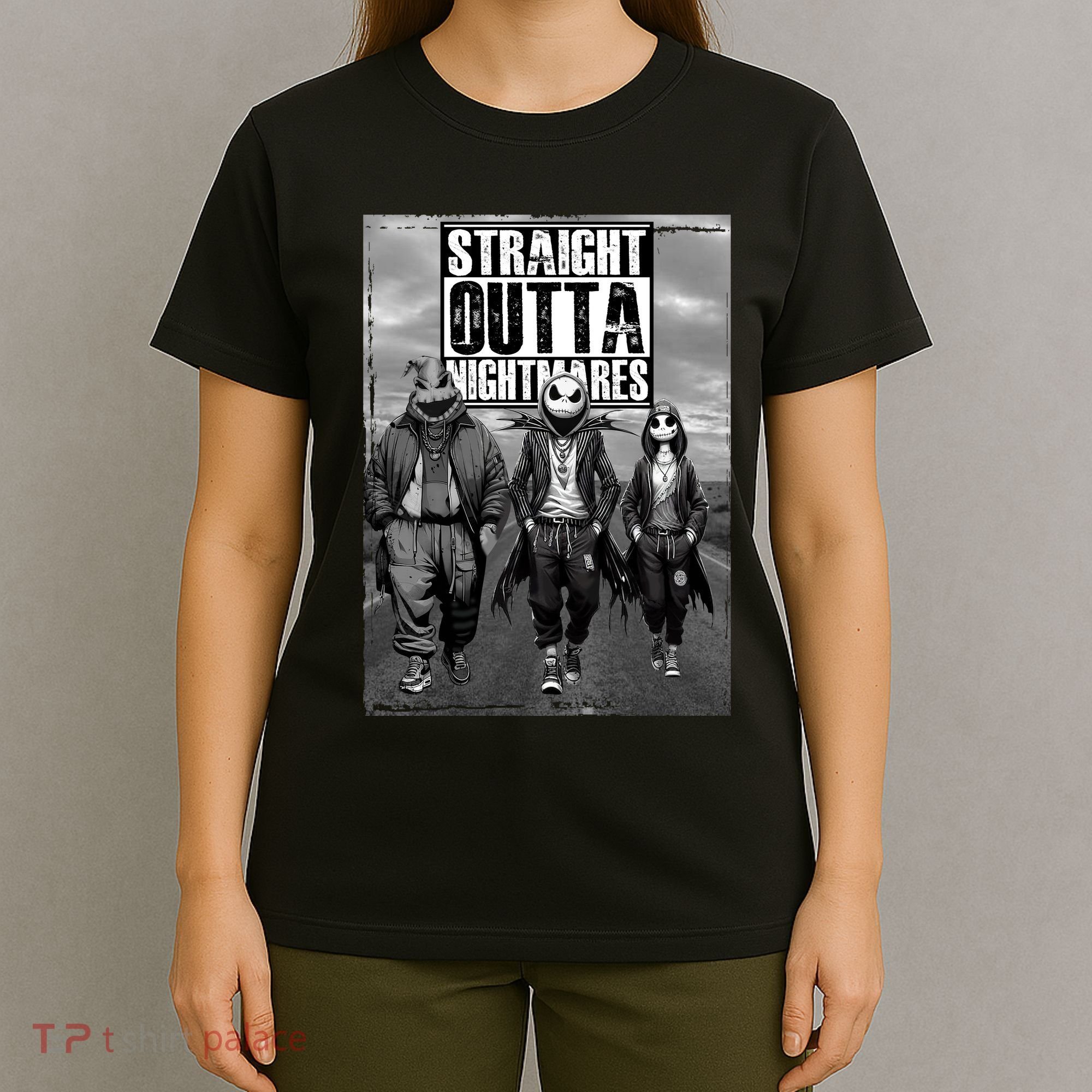 Halloween Straight Outta Nightmare Jack And Sally Oogie Boogie T-Shirt