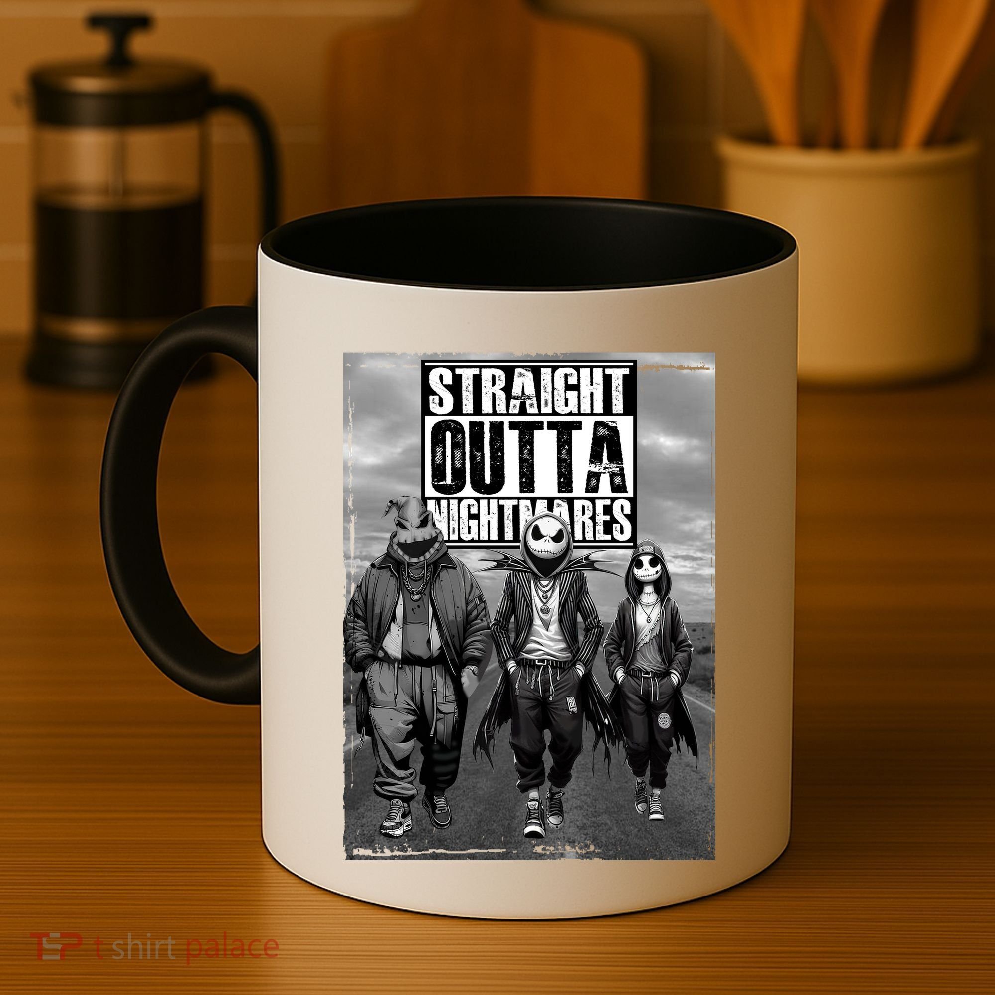 Halloween Straight Outta Nightmare Jack And Sally Oogie Boogie Coffee Mug