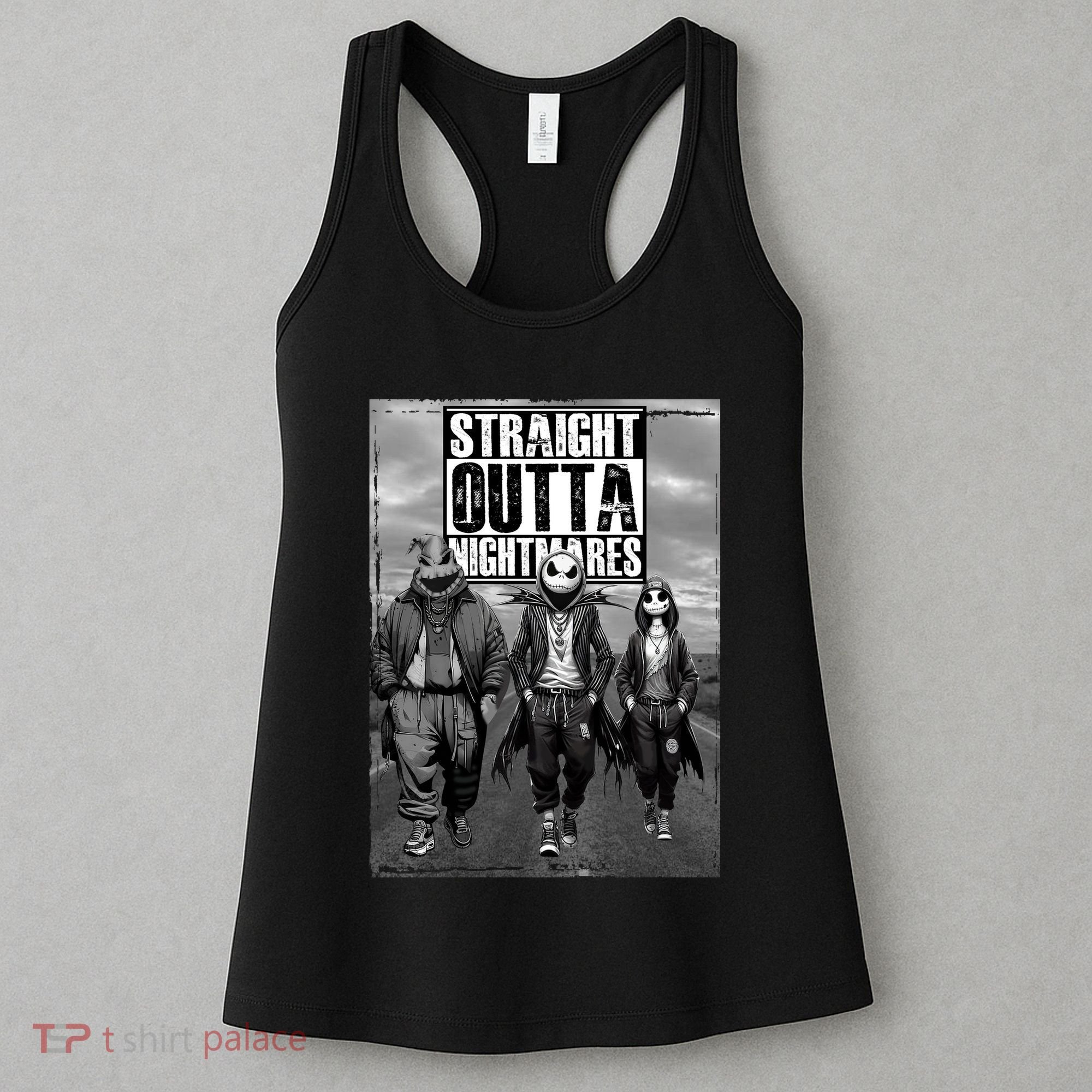 Halloween Straight Outta Nightmare Jack And Sally Oogie Boogie Women's Tank Top