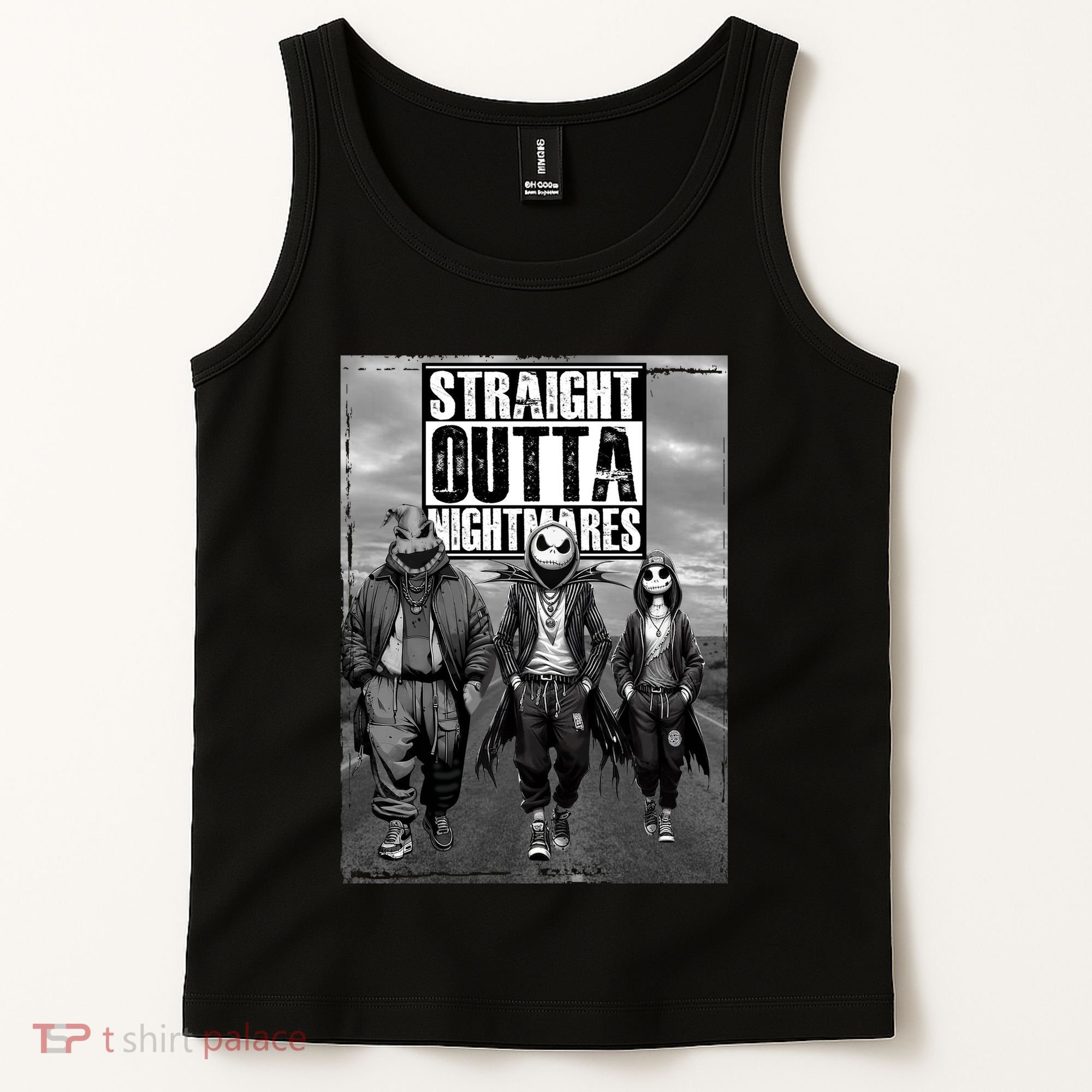 Halloween Straight Outta Nightmare Jack And Sally Oogie Boogie Tank Top