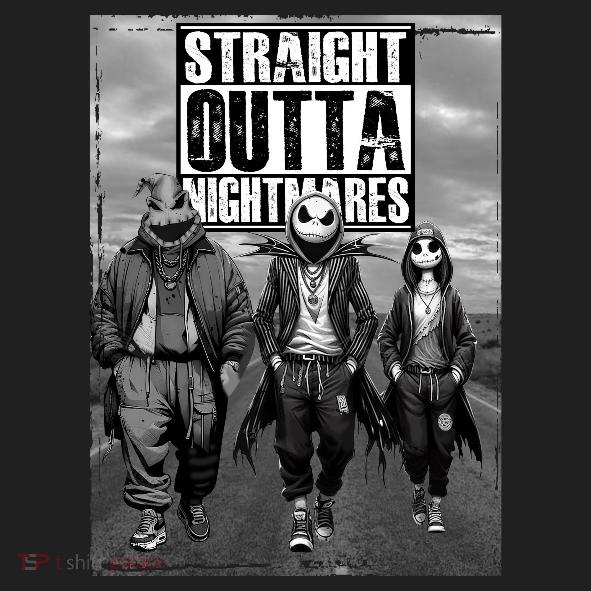 Halloween Straight Outta Nightmare Jack And Sally Oogie Boogie Golf Towel