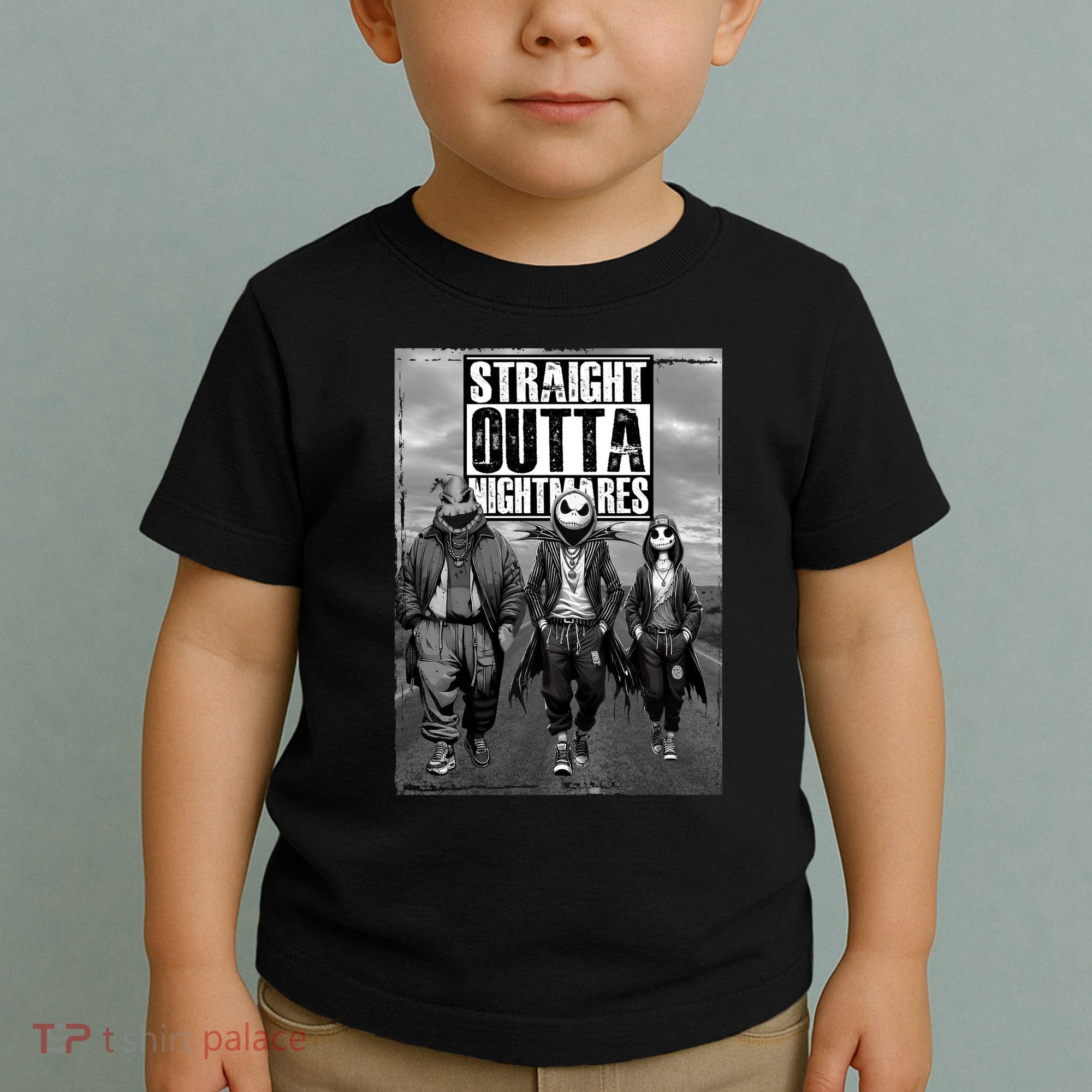 Halloween Straight Outta Nightmare Jack And Sally Oogie Boogie Toddler T-Shirt