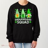 Happy St. Patrick's Day Gnome Tie Dye Shamrock Women's Sweatshirt thumb 0