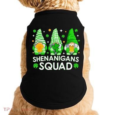 Happy St. Patrick's Day Gnome Tie Dye Shamrock Doggie Tank