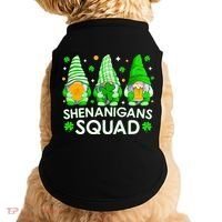 Happy St. Patrick's Day Gnome Tie Dye Shamrock Doggie Tank thumb 0