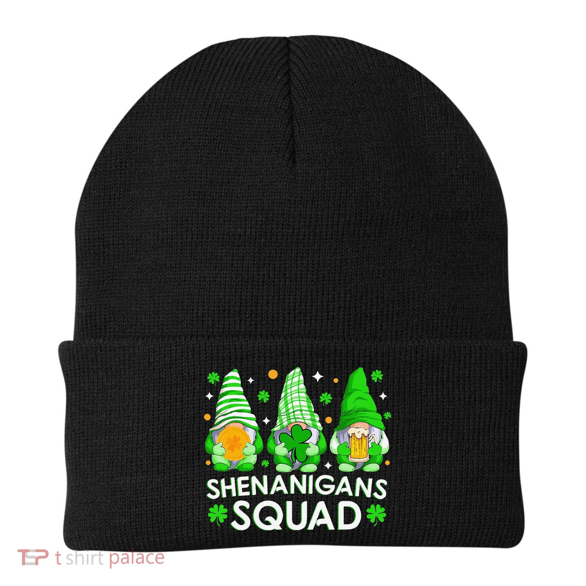 Happy St. Patrick's Day Gnome Tie Dye Shamrock Beanie