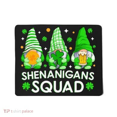 Happy St. Patrick's Day Gnome Tie Dye Shamrock Mousepad