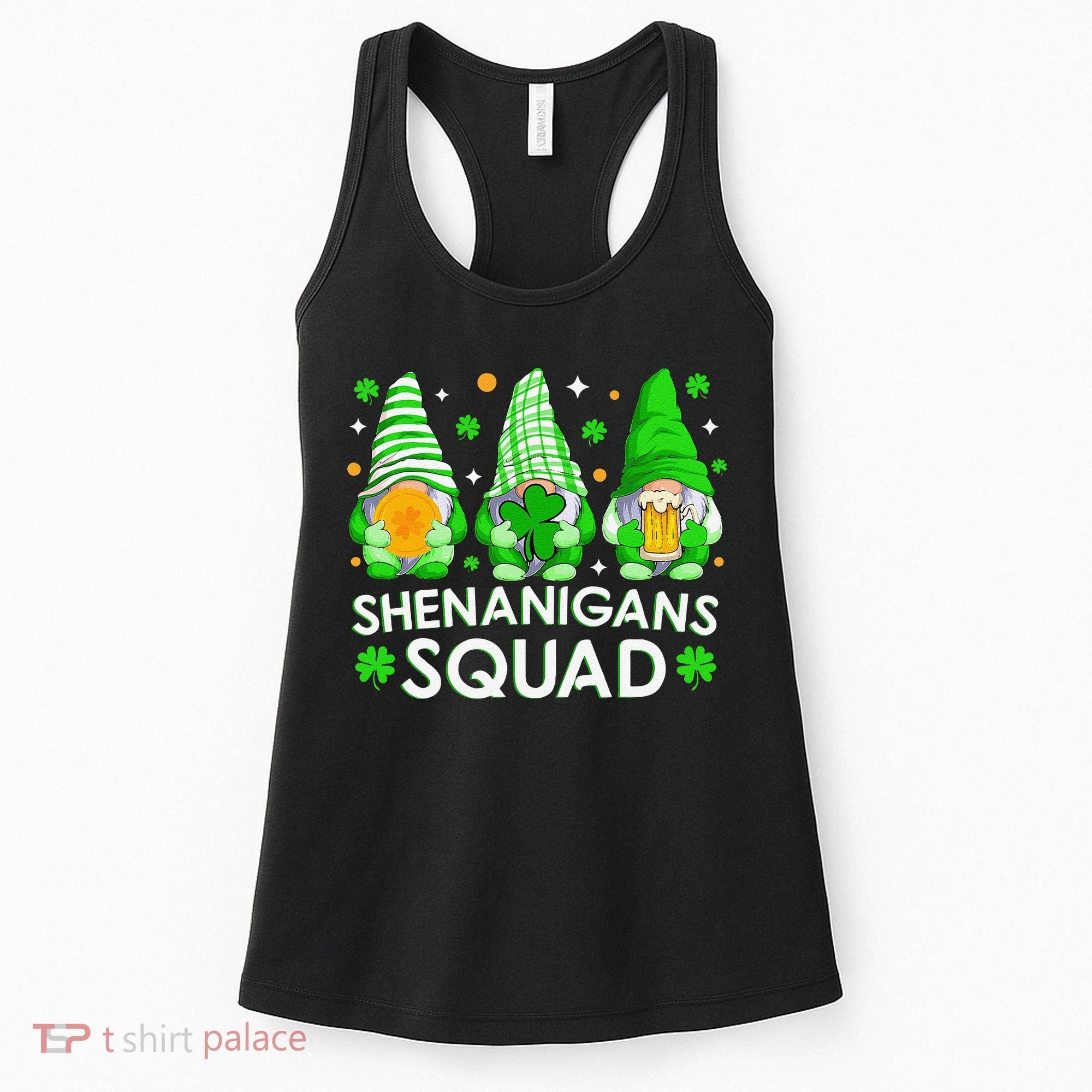 Happy St. Patrick's Day Gnome Tie Dye Shamrock Women's Tank Top