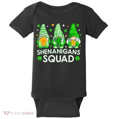 Happy St. Patrick's Day Gnome Tie Dye Shamrock Baby Bodysuit