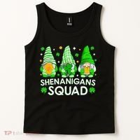 Happy St. Patrick's Day Gnome Tie Dye Shamrock Tank Top thumb 2
