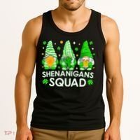 Happy St. Patrick's Day Gnome Tie Dye Shamrock Tank Top thumb 3