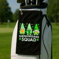 Happy St. Patrick's Day Gnome Tie Dye Shamrock Golf Towel thumb 2