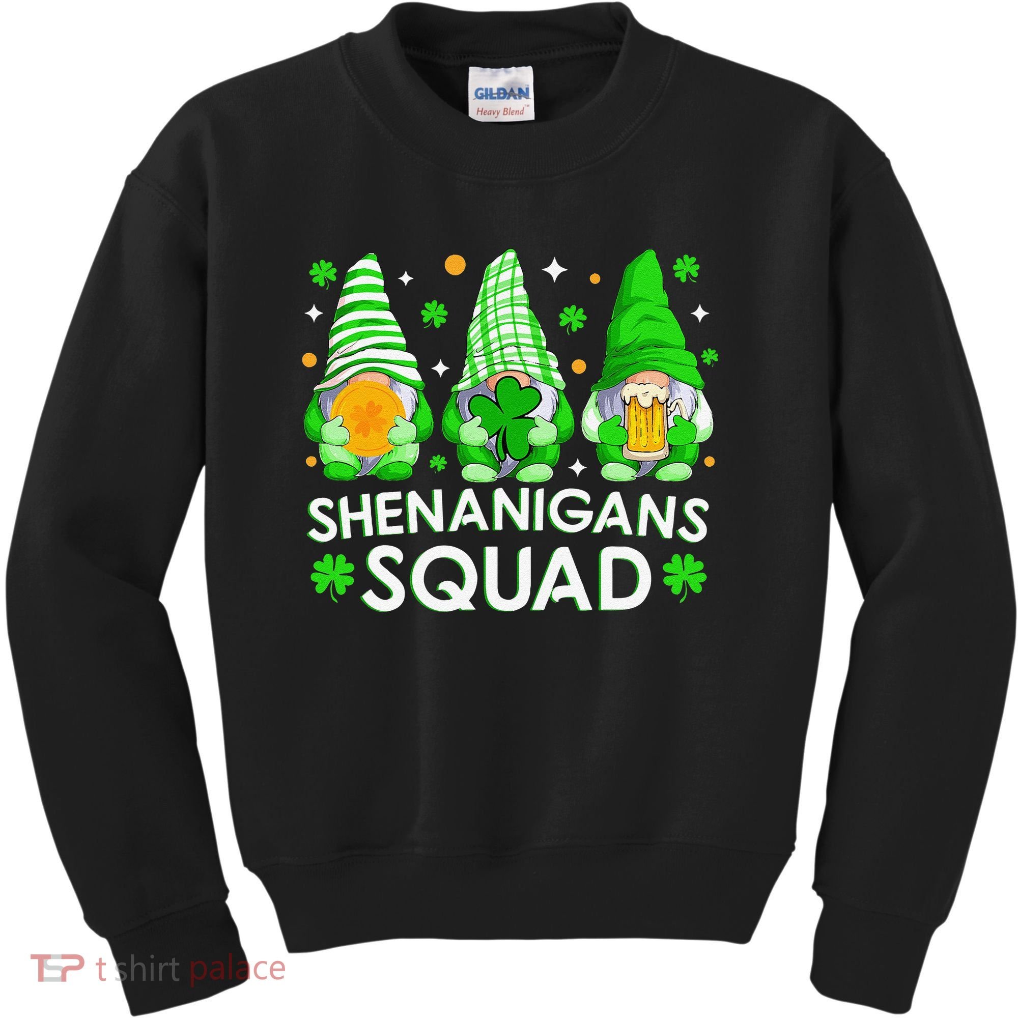 Happy St. Patrick's Day Gnome Tie Dye Shamrock Kids Sweatshirt