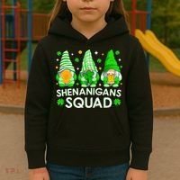 Happy St. Patrick's Day Gnome Tie Dye Shamrock Kids Hoodie thumb 3
