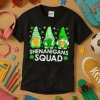 Happy St. Patrick's Day Gnome Tie Dye Shamrock Kids T-Shirt thumb 3