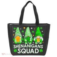 Happy St. Patrick's Day Gnome Tie Dye Shamrock Tote Bag thumb 0