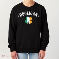 Hooligan St Patricks Day Irish Shamrock Flag Women's Sweatshirt thumb 0