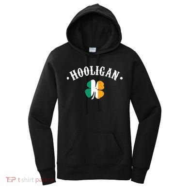 Hooligan St Patricks Day Irish Shamrock Flag Women's Hoodie