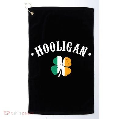 Hooligan St Patricks Day Irish Shamrock Flag Golf Towel