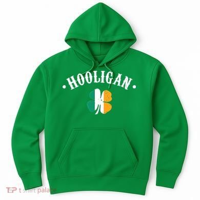 Hooligan St Patricks Day Irish Shamrock Flag Hoodie