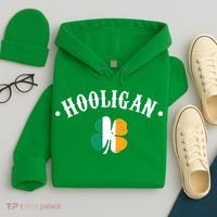 Hooligan St Patricks Day Irish Shamrock Flag Hoodie thumb 4