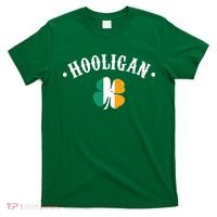 Hooligan St Patricks Day Irish Shamrock Flag T-Shirt thumb 0