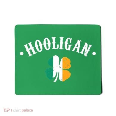 Hooligan St Patricks Day Irish Shamrock Flag Mousepad